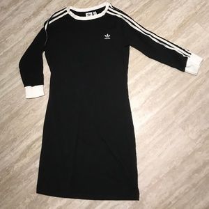 Black adidas body con dress
